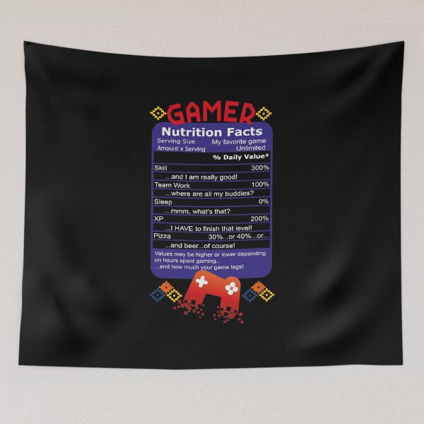 Item preview, Gamer Nutrition Facts designed and sold by orangeblue21.