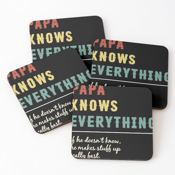 Item preview, Papa Knows Everything Funny Vintage Retro Best Papa  designed and sold by MotorLykan9k.