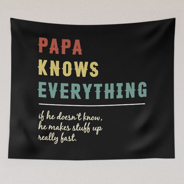 Item preview, Papa Knows Everything Funny Vintage Retro Best Papa  designed and sold by MotorLykan9k.