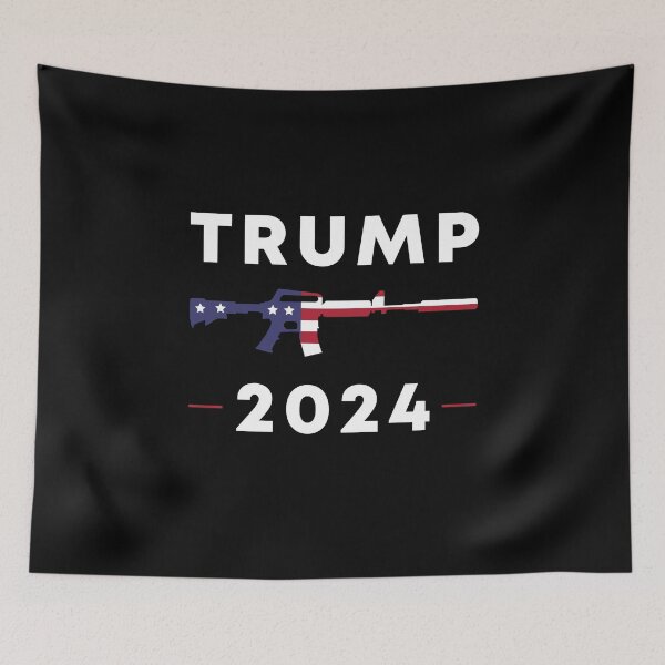 Item preview, Trump 2024 AR-15 American Flag designed and sold by JBDeszigns.