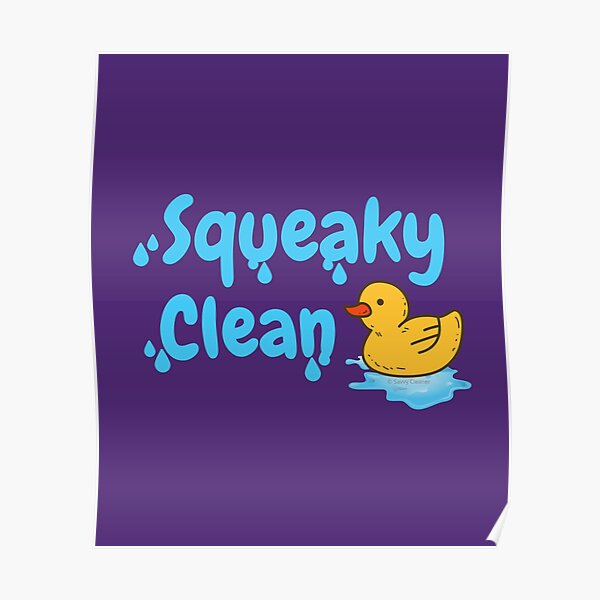 Squeaky Clean Rubber Duckie Cleaning Housekeeping Cleanup Poster