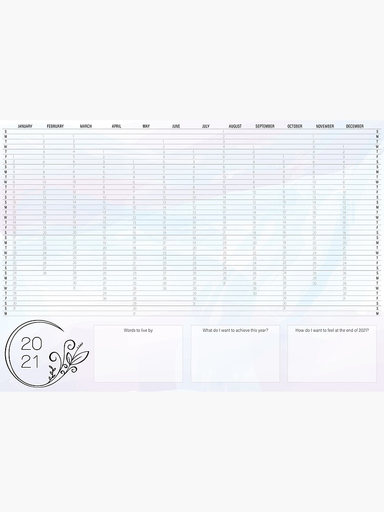 "2021 Wall Calendar" Poster by BodieRose Redbubble