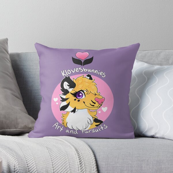 Klovesbunnies Art and Fursuits - Logo Throw Pillow