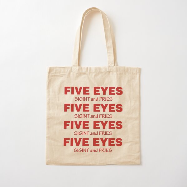 Five Eyes (tote bag, red) Cotton Tote Bag
