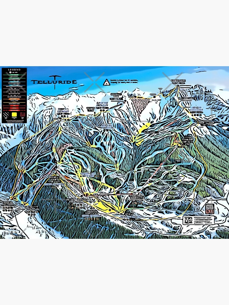 Discover Telluride Trail Map Canvas