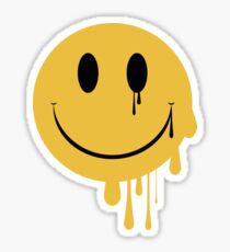 smiley face stickers drug melting sticker redbubble faces clipartmag drugs