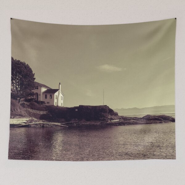 Item preview, House by the Ocean at Sunset - Vintage Look designed and sold by TheRightAngle.