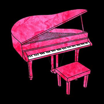 baby pink grand piano Sticker for Sale by andilynnf