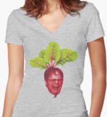 The Office: Dwight Schrute Beet Women's Fitted V-Neck T-Shirt