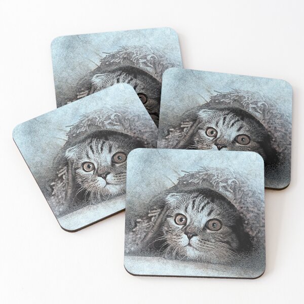 Item preview, Abstract Cat under Blanket in Blue. designed and sold by shirtdan.