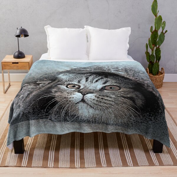 Item preview, Abstract Cat under Blanket in Blue. designed and sold by shirtdan.