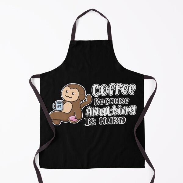 Item preview, Coffee Because Adulting Is Hard Ooptee Monkey Funny Cartoon designed and sold by OopteesLydia.