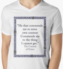 He That Commends Me - Shakespeare Men's V-Neck T-Shirt