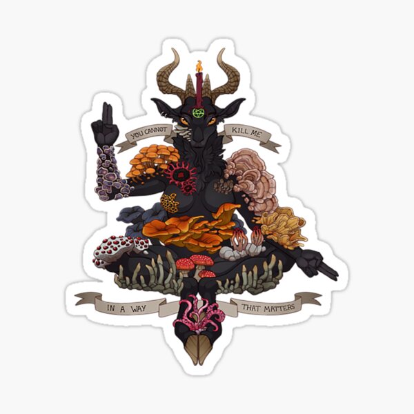 Baphomet Tell Me the Name of God Sticker