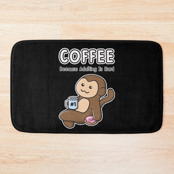 Item preview, Coffee Because Adulting Is Hard Ooptee Monkey Funny Cartoon designed and sold by OopteesLydia.