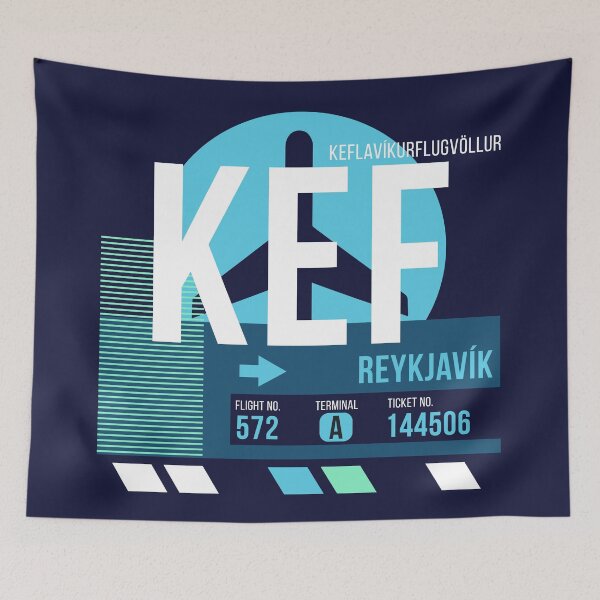 Item preview, Reykjavík (KEF) Airport Code Baggage Tag designed and sold by SLAG-Creative.