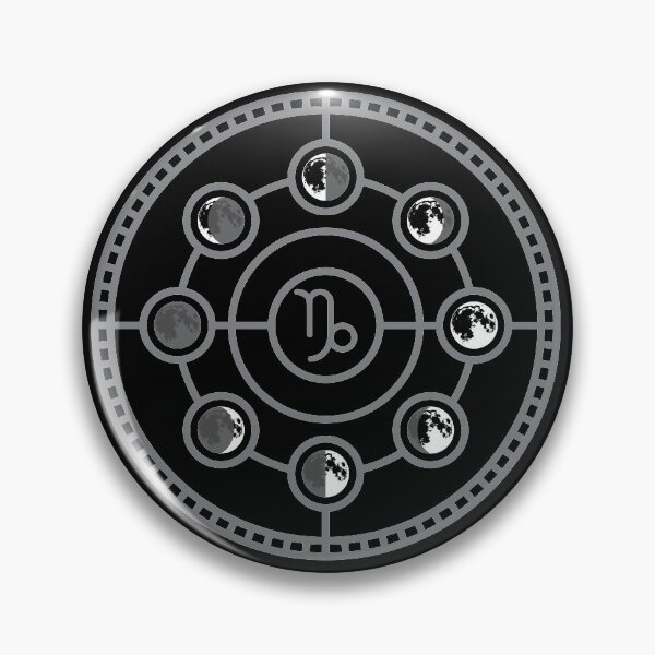 Item preview, Capricorn Moon Phases art deco witchy linework designed and sold by thegoodwordsco.