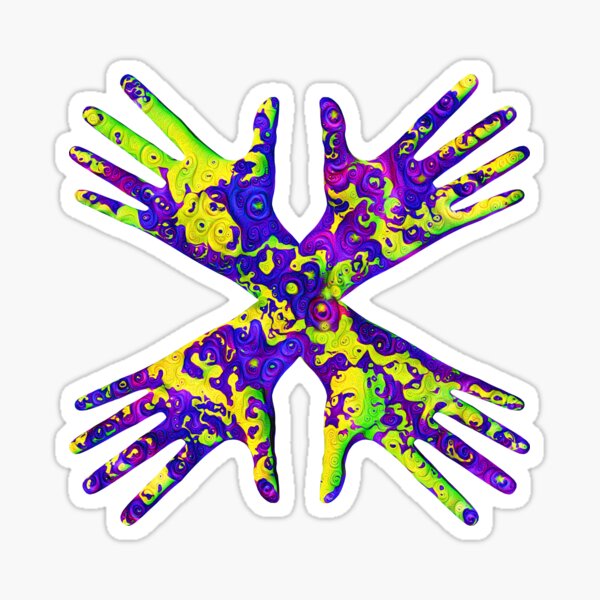 #DeepDream Painter's gloves 5x5K v1456325888 Sticker