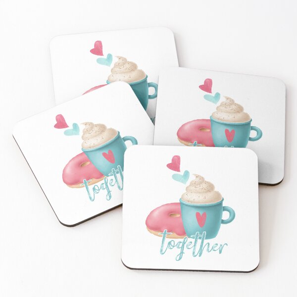 Item preview, Coffee And Doughnut Together Love And Valentine's Day designed and sold by FiveDucklings.