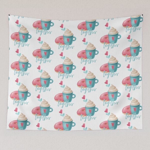 Item preview, Coffee And Doughnut Together Love And Valentine's Day designed and sold by FiveDucklings.