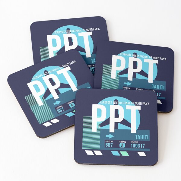Item preview, Tahiti (PPT) Airport Code Baggage Tag designed and sold by SLAG-Creative.