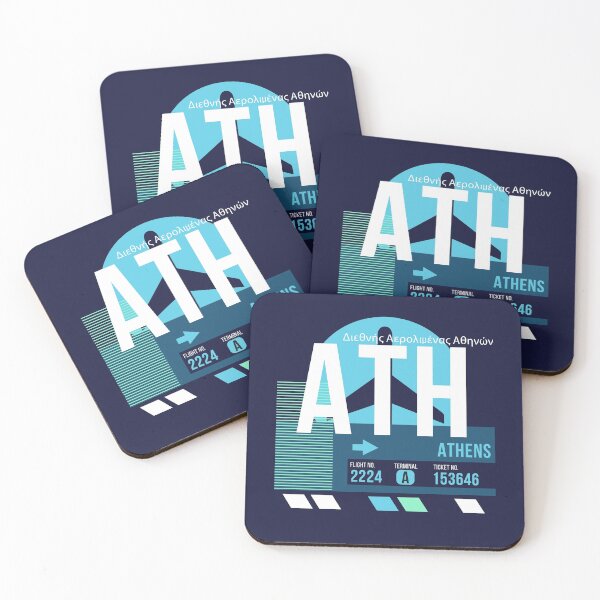 Item preview, Etiqueta de equipaje con código de aeropuerto de Atenas (ATH) designed and sold by SLAG-Creative.