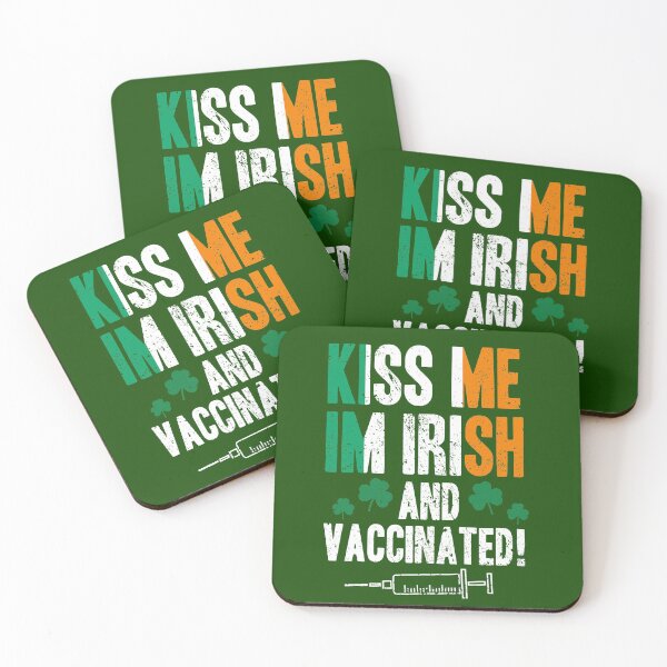 Item preview, Kiss Me Im irish and Vaccinated St Patricks Day 2021 Luck Social Distancing Mask Design designed and sold by RainbowPandas.
