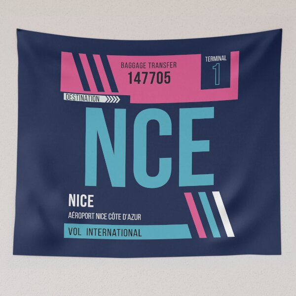 Item preview, Nice (NCE) Airport Code Baggage Tag designed and sold by SLAG-Creative.