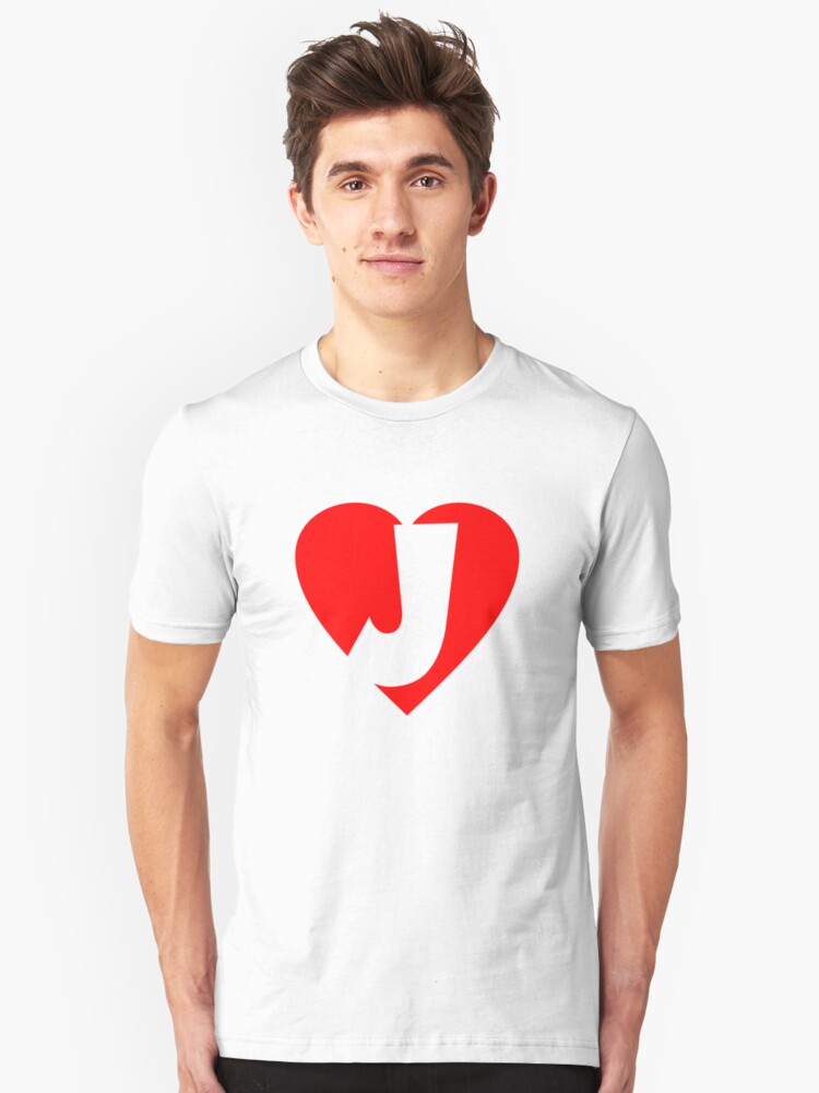 by Heart letter J\u0027 with - Heart J J love \u0027I T-Shirt - theshirtshops