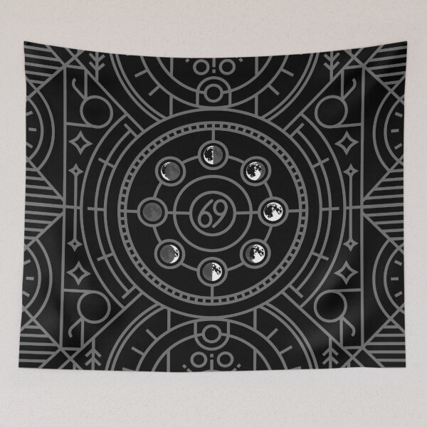 Item preview, Cancer - Moon Phases art deco witchy linework designed and sold by thegoodwordsco.