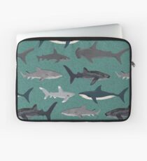 Sharks illustration art print ocean life sea life animal marine biologist kids boys gender neutral educational Andrea Lauren Laptop Sleeve