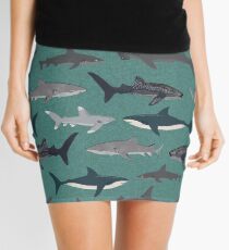 Sharks illustration art print ocean life sea life animal marine biologist kids boys gender neutral educational Andrea Lauren Mini Skirt