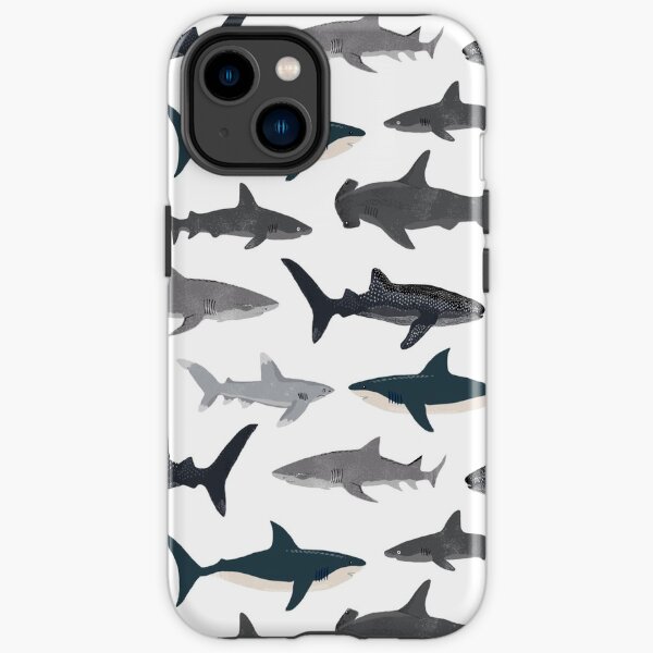 Sharks, illustration, art print ,ocean life,sea life ,animal ,marine biologist ,kids ,boys, gender neutral ,educational ,Andrea Lauren , shark week, shark, great white shark, iPhone Tough Case