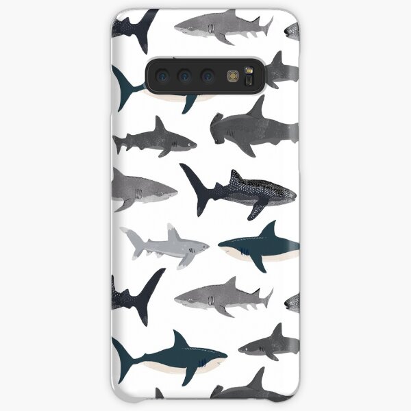 Sharks, illustration, art print ,ocean life,sea life ,animal ,marine biologist ,kids ,boys, gender neutral ,educational ,Andrea Lauren , shark week, shark, great white shark, Samsung Galaxy Snap Case
