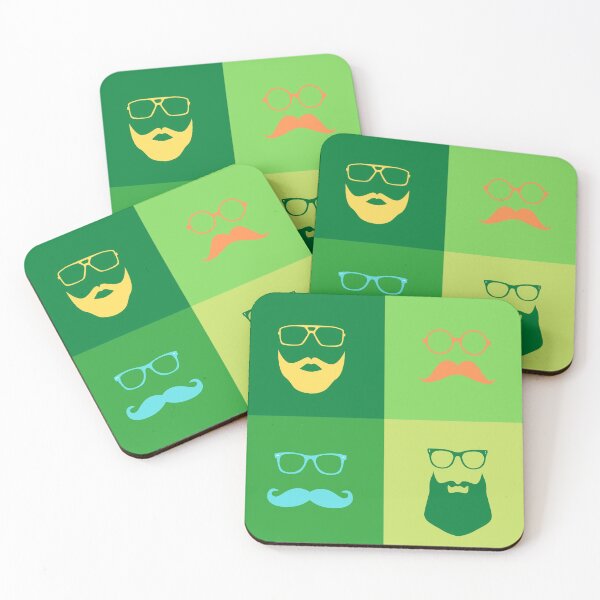 Item preview, Green Yellow Beard Mustache Pop Art designed and sold by BrokenUnicorn.