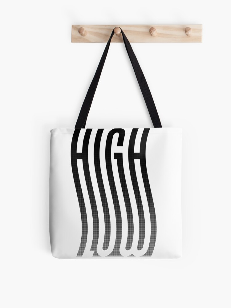 High & Low - Typography (Black Colorway) | Tote Bag