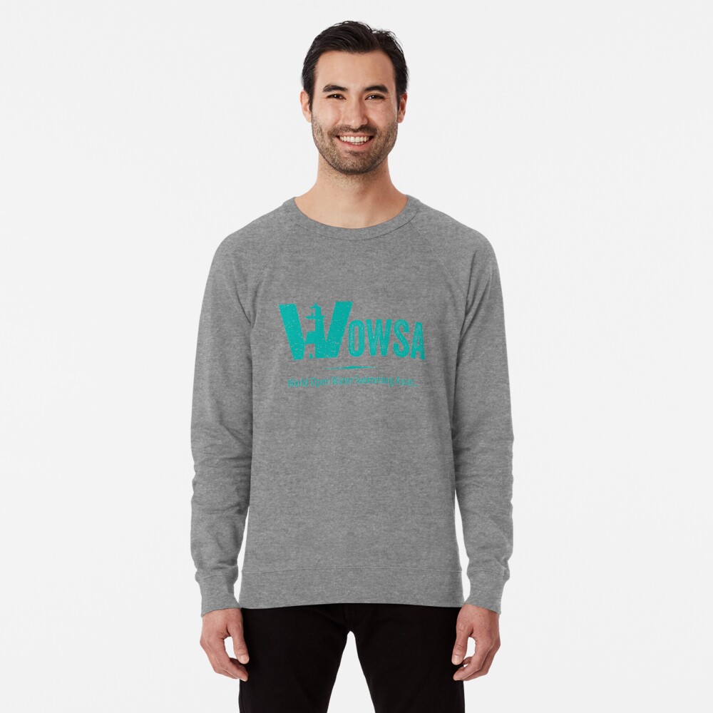 Teal Lighthouse Swimming Logo Tee (Front) Lightweight Sweatshirt