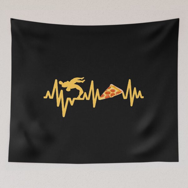 Item preview, Wrestling And Pizza Heart Beat Cute Gift For Wrestler designed and sold by teest2209.