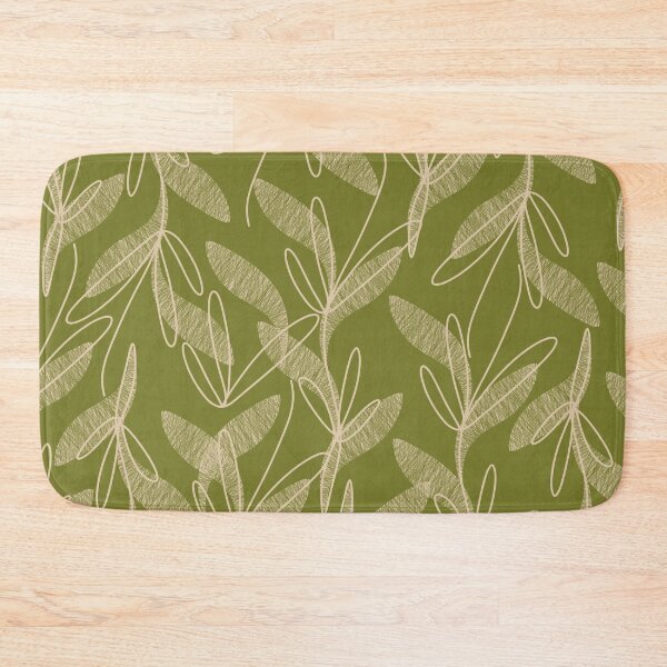 Item preview, Mid Century Modern Botanical Pattern in Mid Mod Beige and Olive Green designed and sold by kierkegaard.