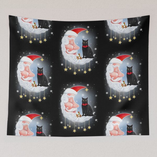 Item preview, Cat With Santa Moon designed and sold by MireineChrist.