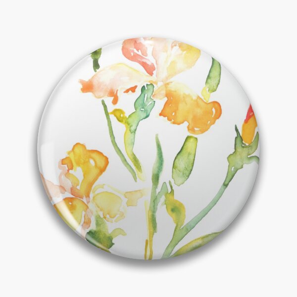 Item preview, Yellow irises watercolor original designed and sold by BeeTartprints.