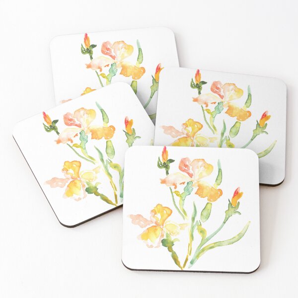 Item preview, Yellow irises watercolor original designed and sold by BeeTartprints.