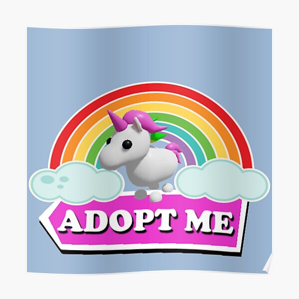 Adopt Me Unicorn Posters Redbubble - roblox adopt me pets neon unicorn