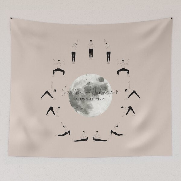 Item preview, Moon Salutation Yoga Sequence | Yoga Pose Illustration designed and sold by Sadhana Design Studio.
