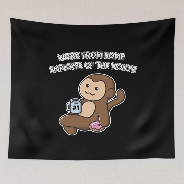 Item preview, Work From Home Employee Of The Month Ooptee Monkey Funny designed and sold by OopteesLydia.