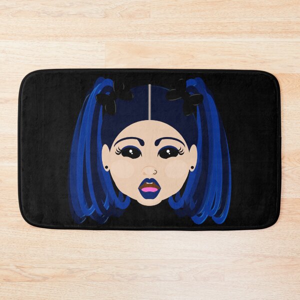 Item preview, Goth Vampire Girl  Wearing Blue Pony Tails and Eyebrow Piercings designed and sold by Sheila Pressley.
