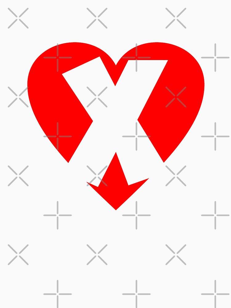 "I love X Heart X Heart with letter X" Tshirt by