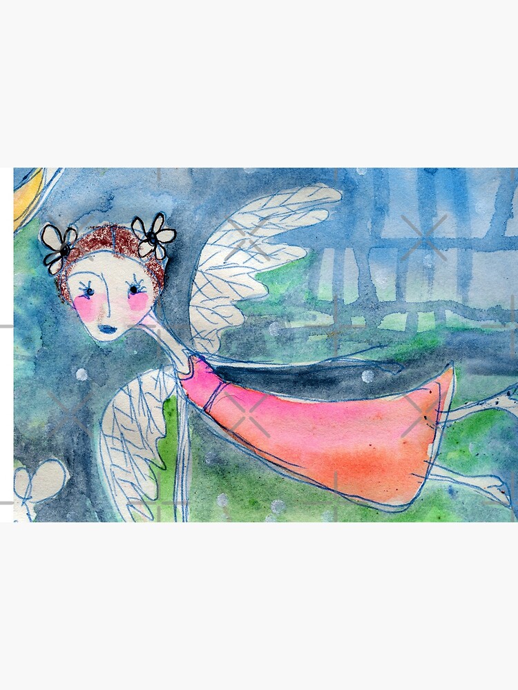 Flying Angel Open Wings in Blue and Green Colors by meloearth