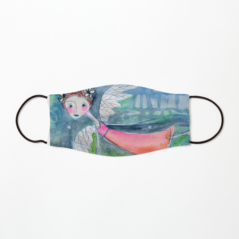 Flying Angel Open Wings in Blue and Green Colors Mask