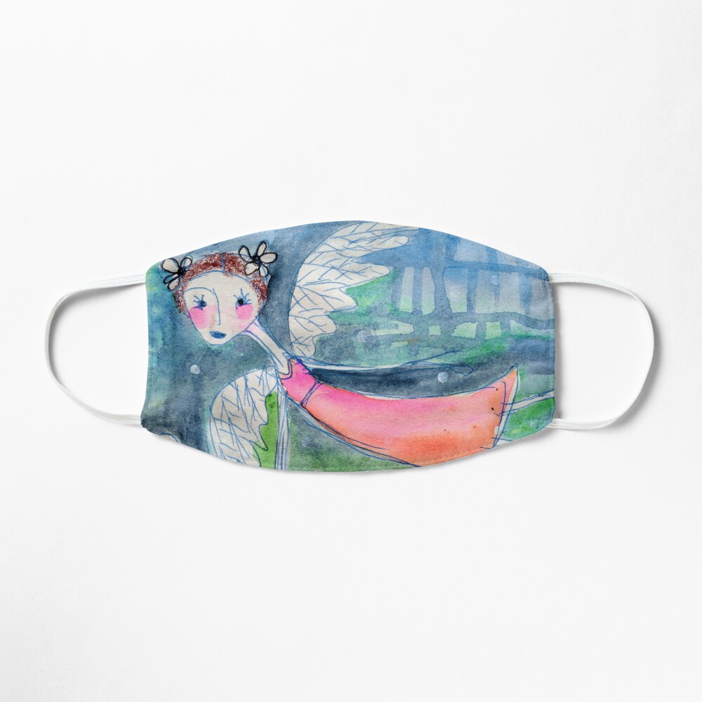 Flying Angel Open Wings in Blue and Green Colors Mask